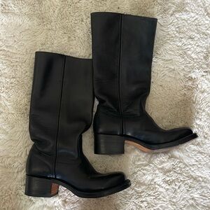 Vintage Frye riding black boots 8.5